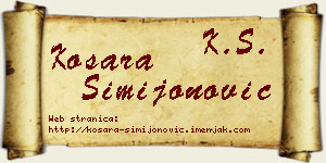 Kosara Simijonović vizit kartica